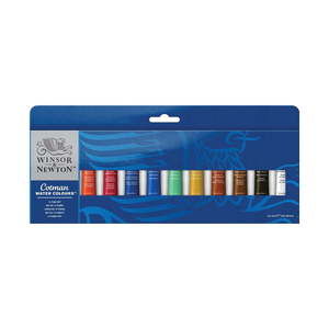 Winsor & Newton Cotman Watercolor Paint Set, 12 Colors, 8ml (0.27-oz) Tubes